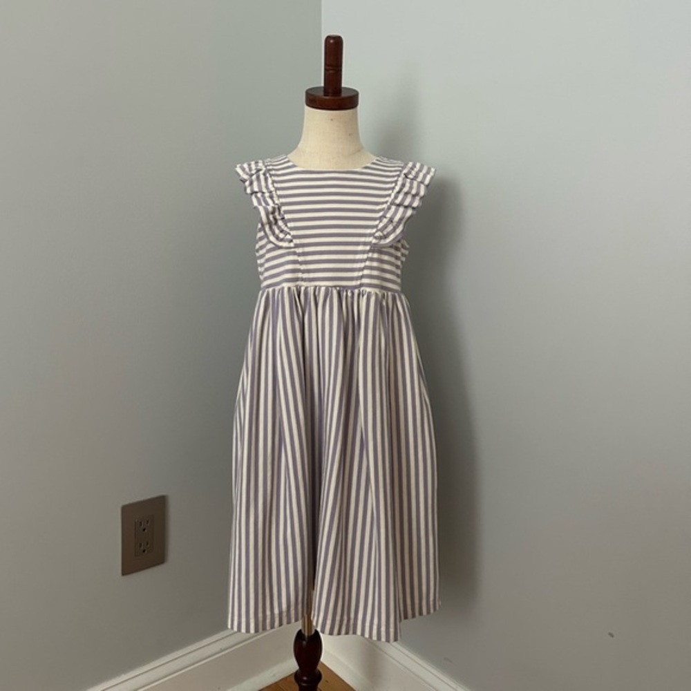 HANNA ANDERSSON GIRLS RUFFLE SLEEVE APRON DRESS NWOT